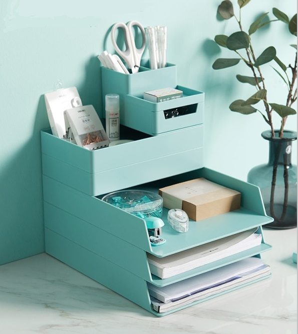 Office-organization-ideas-stackable-trays