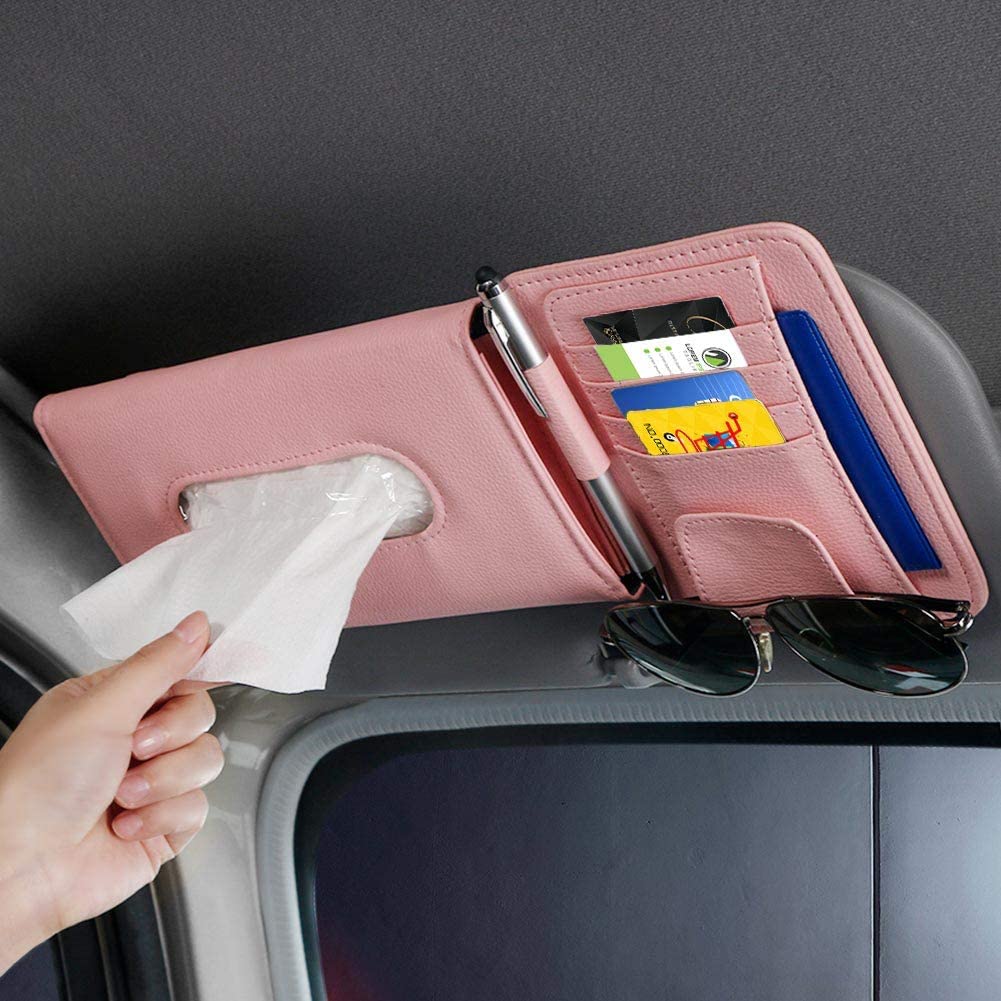 Car-visor-tissue-holder-and-card-organizer