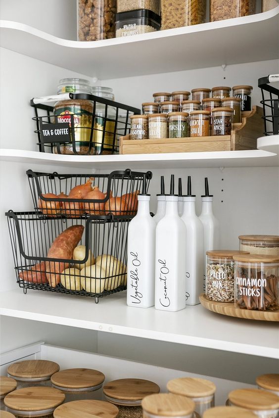 Kitchen-cabinet-organization-stackable-baskets