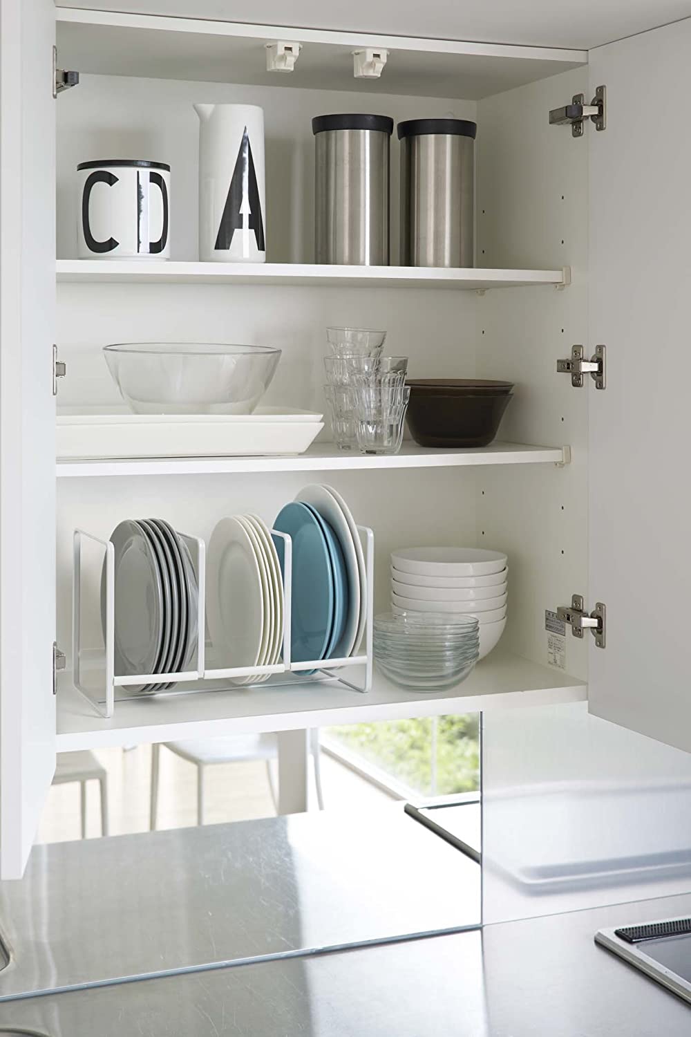 Kitchen-cabinet-organization-vertical-dish-rack
